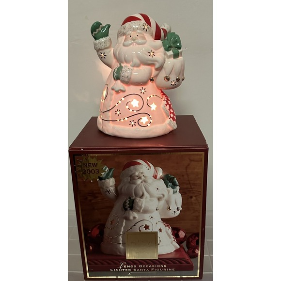 Lenox Other - Vintage Lenox Occasions Lighted Santa Figurine 2003 Christmas Fine 6238257 Ivory